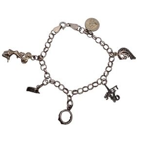 Sterling Silver 925 Charm Bracelet Sweet 16 Daughter Cheerleader Cell Phone 9.9g